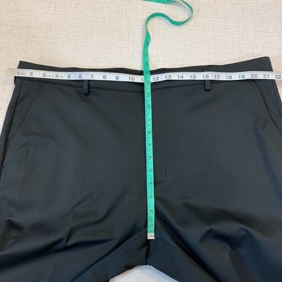 Greg Norman Dress Pant Mens 40x30 VJONE Black Flat Front Stretch Polyester Blend - Picture 4 of 9
